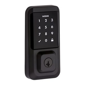 This is a photo of the Halo smart lock in black